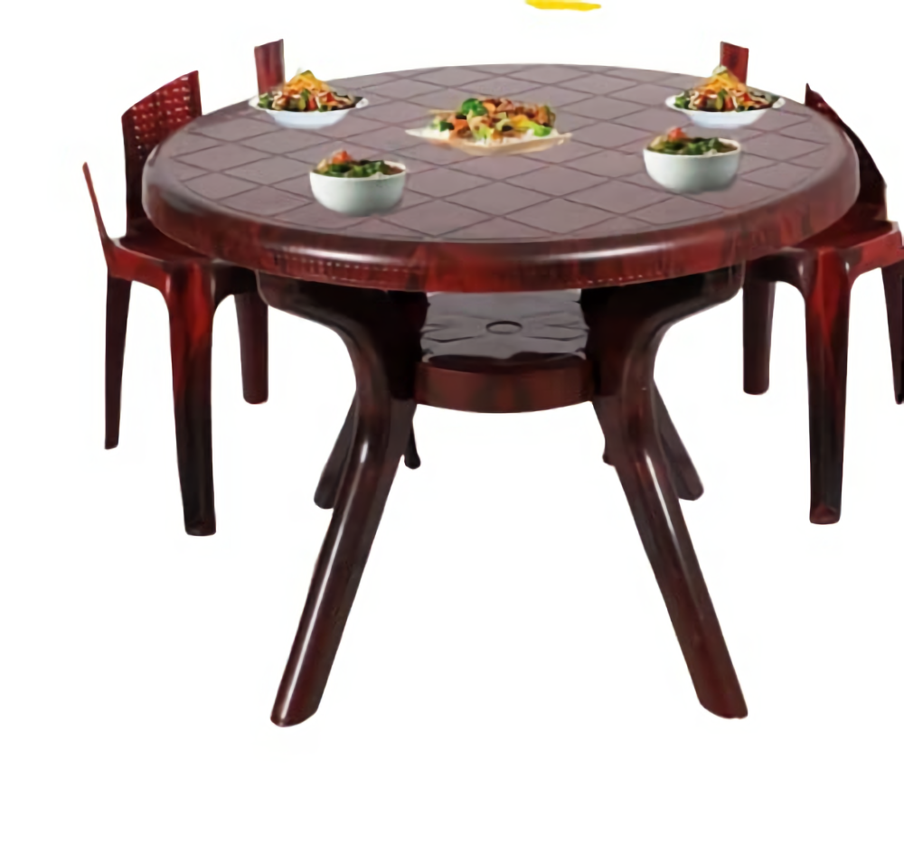 AAMROSE PLASTTIC FOUR SEATER DINING TABLE ( ROSEWOOD, SET OF ONE)