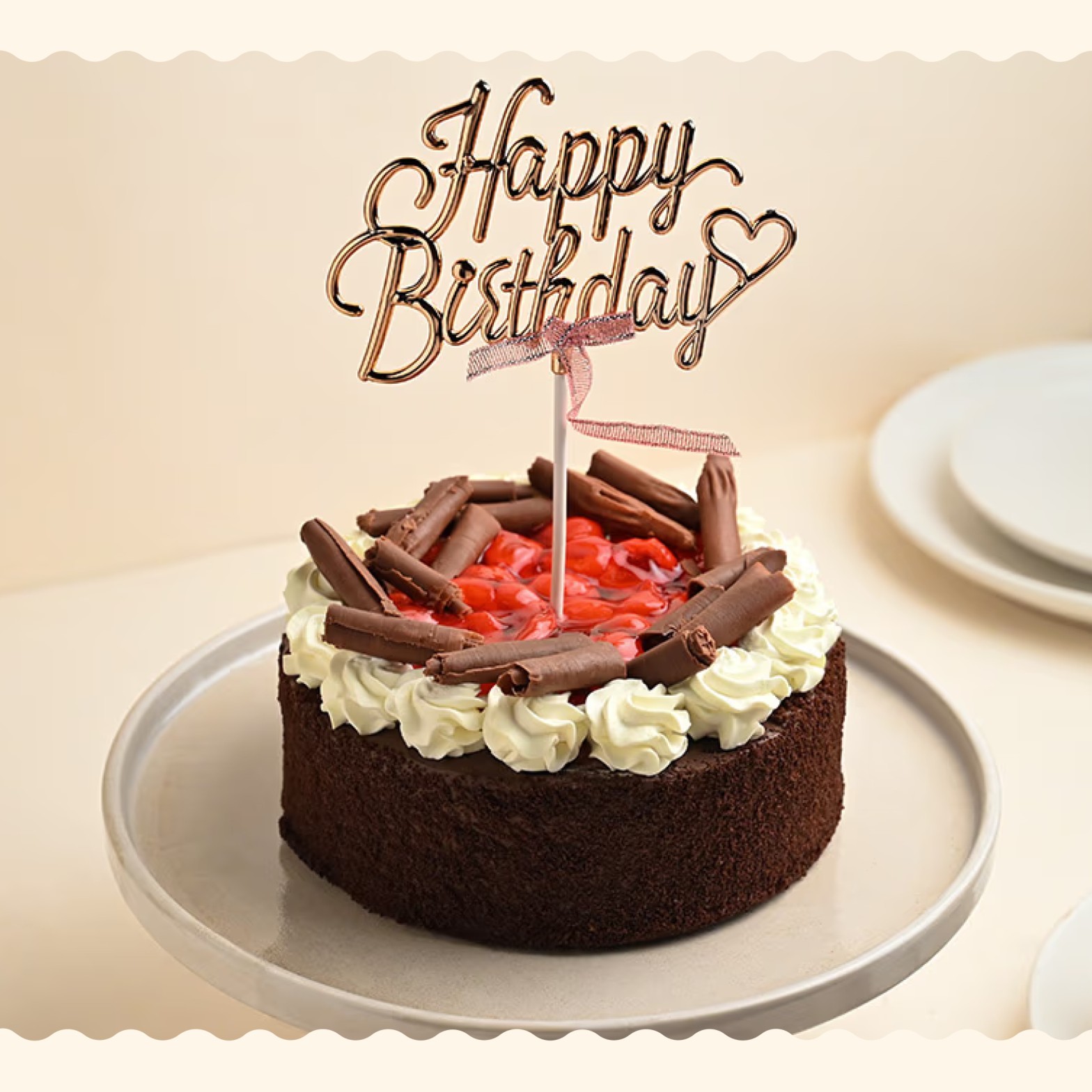 Cherry Kissed Birthday Cake