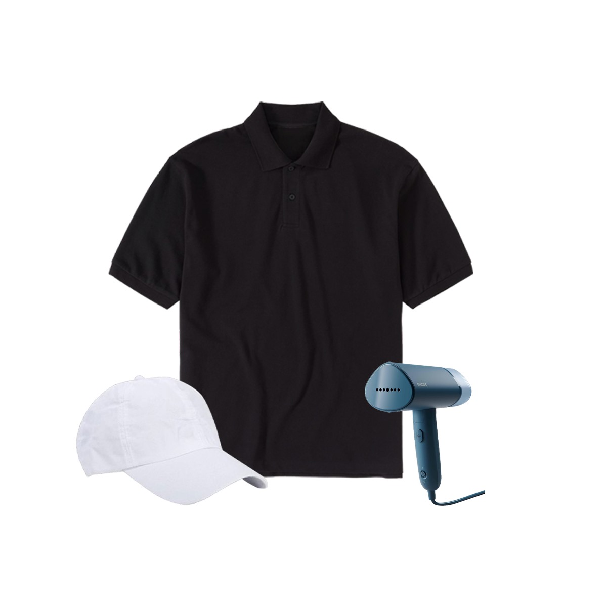 Combo 7- Handheld steam iron box, T-shirt and Cap.