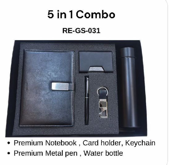 5 In 1 Combo Kit - M2 (Pen, Keychain, Water bottle, Card holder and Diary)