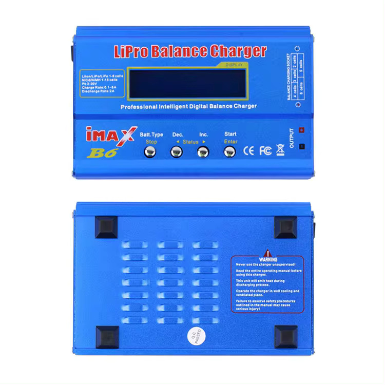 Akozon Chargeur Balance B6 80W – LCD, Déchargeur Pour Batteries LiPo/NiMH (sans Prise)
