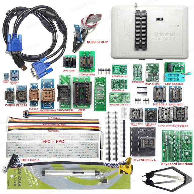 RT809F Serial ISP BIOS Programmer Tool with 1.8V Adapter and 8 Adapters Set