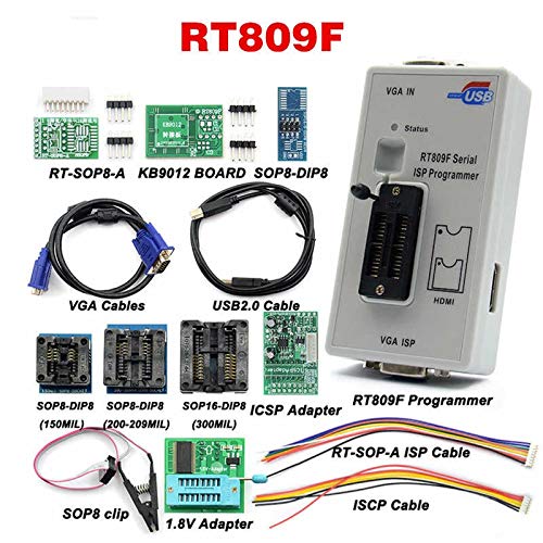 RT809F Serial ISP BIOS Programmer Tool with 1.8V Adapter and 8 Adapters Set