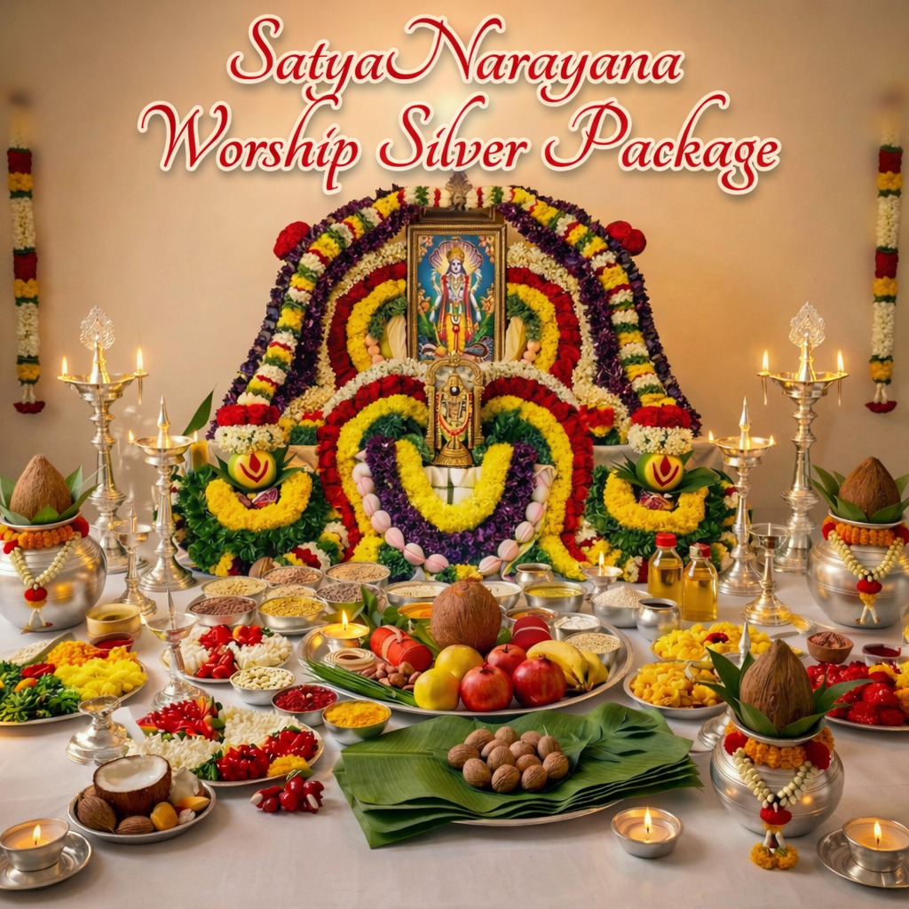 Satyanarayana Swamy Pooja Worship Silver Package