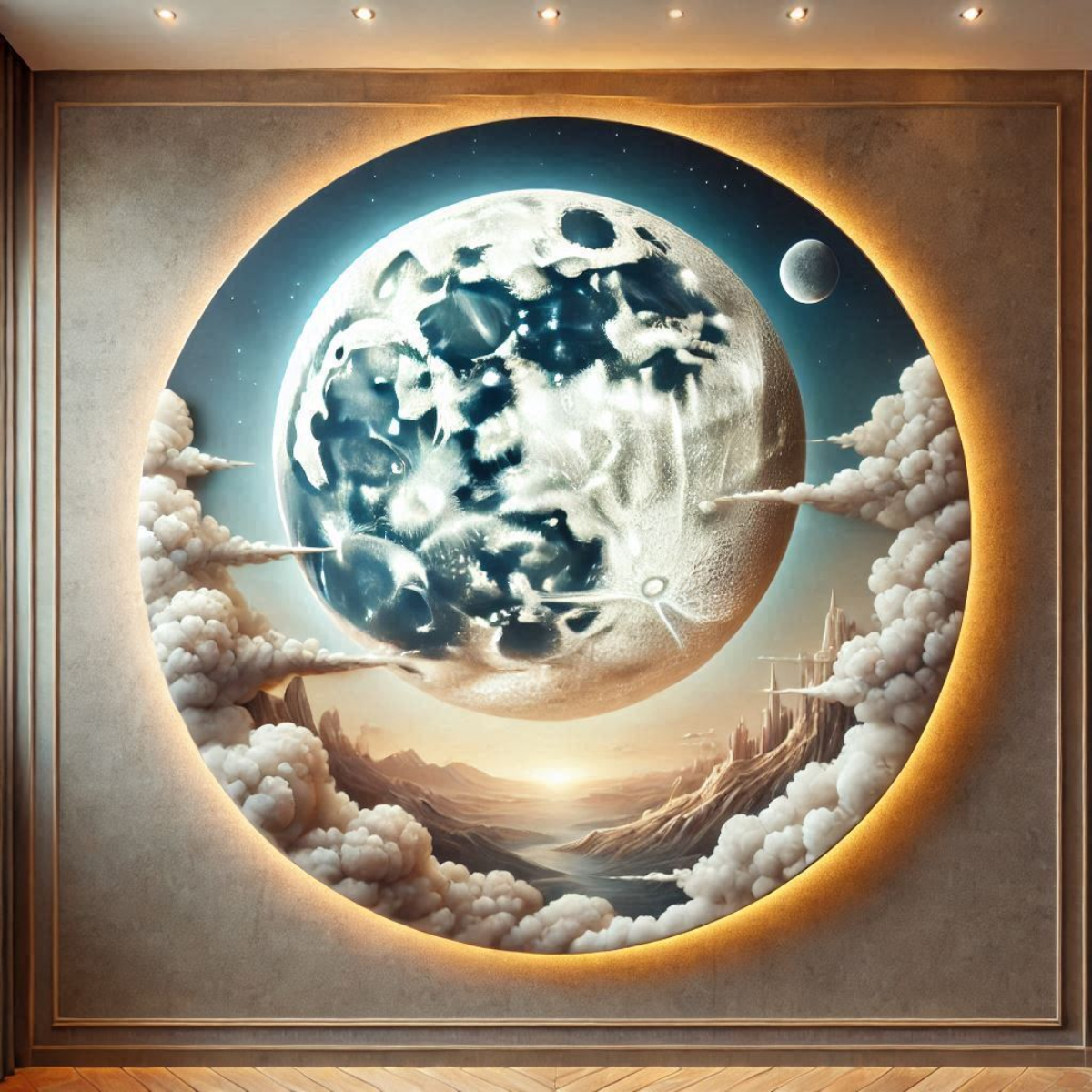 Moon mural sculpture_Mural Statue