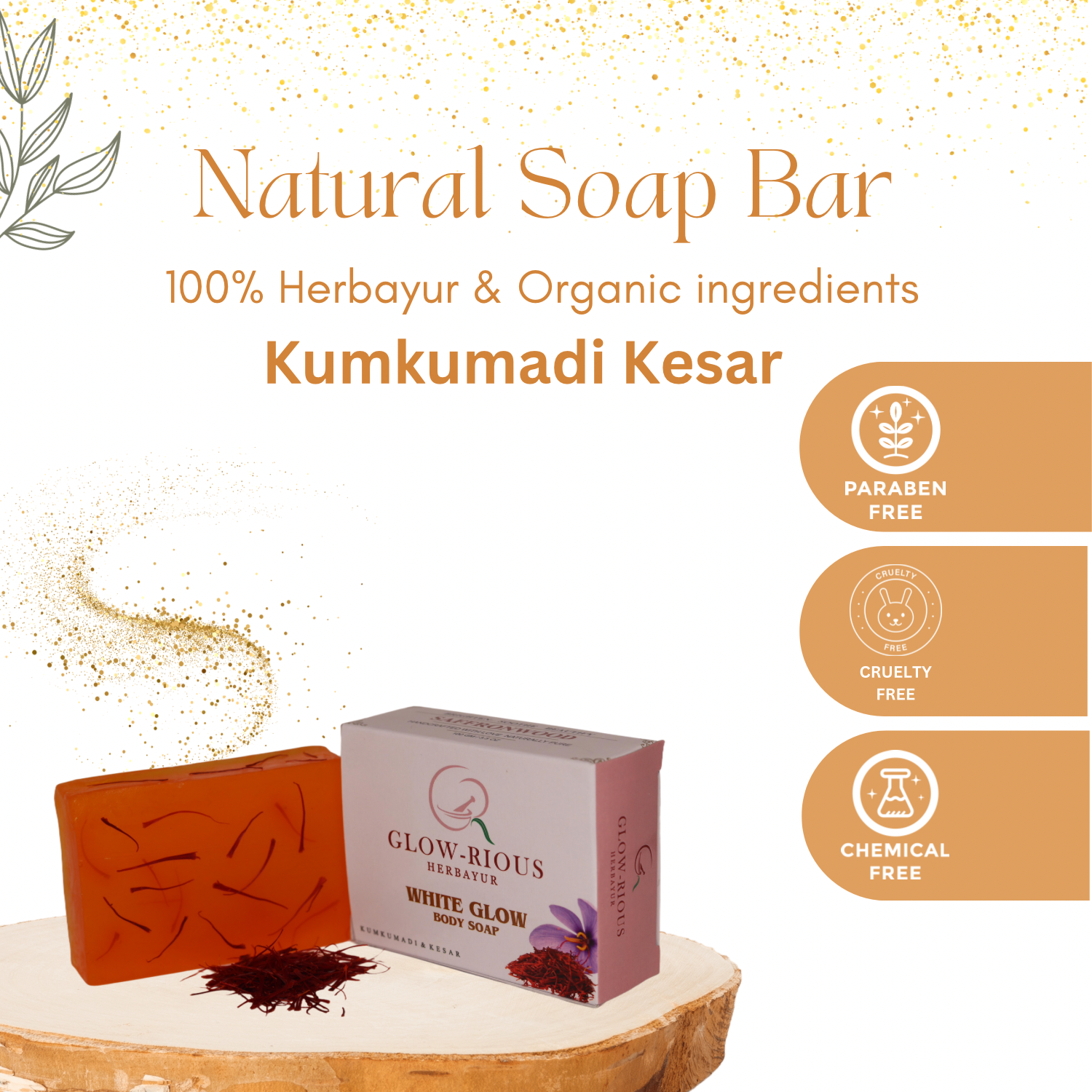 White Glow Body Soap Kumkumadi and Kesar
