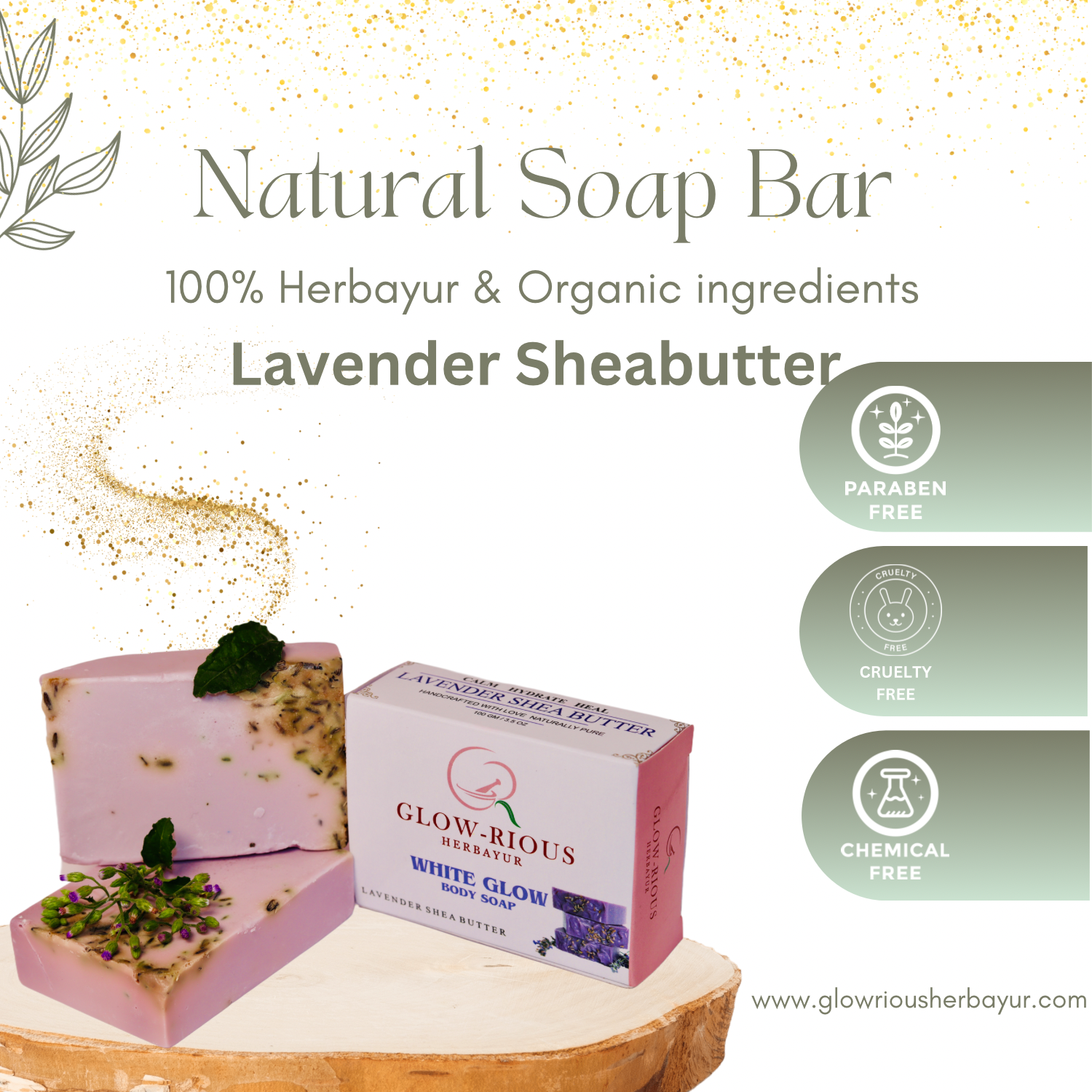 White Glow Body Soap Shea Butter Lavender