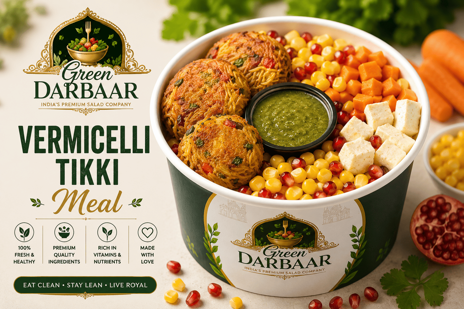 Vermicelli Tikky with Loaded Veggies Meal