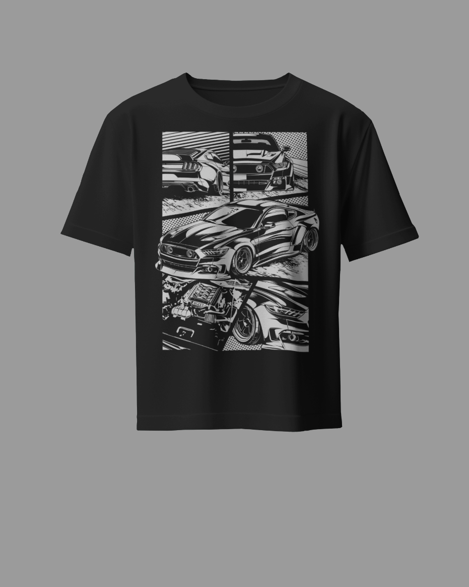 Mustang Muscle Comic Panel - Real Pop Culture Unisex Cotton Tee