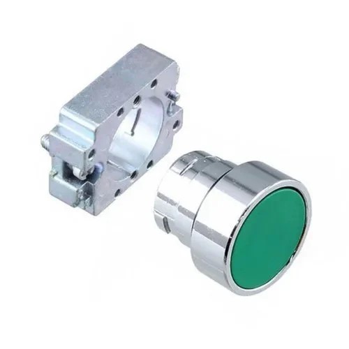 Flush Mount Industrial Push Button Switch, 22mm, NO Contact, Green