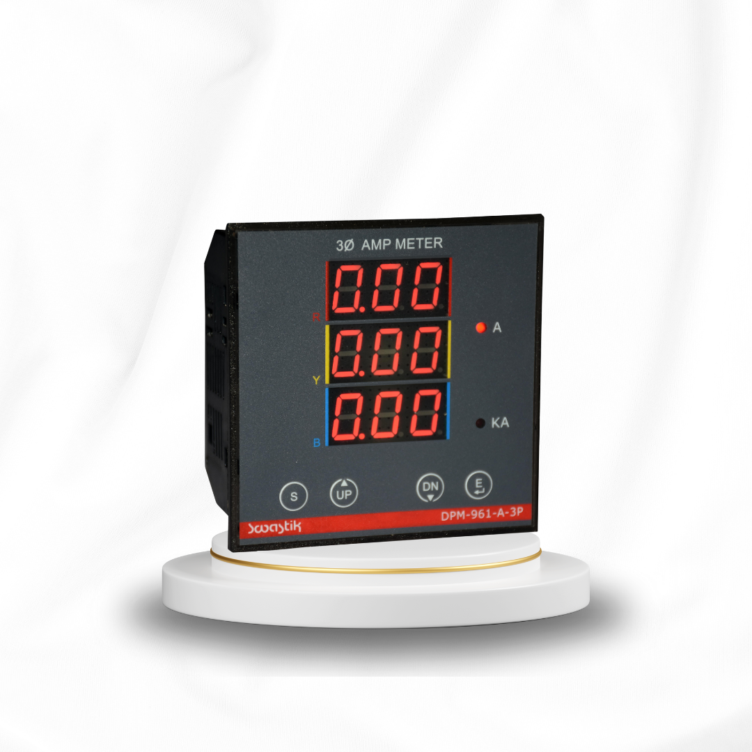 Cautoni swastik 3 phase ampere meter 96x96 mm