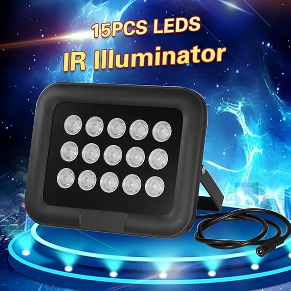 Infrared Illuminator 15pcs Array IR LEDs IR Illuminator Wide Angle Long  Range Outdoor Waterproof for CCTV Security Camera Wild Animal Army camp