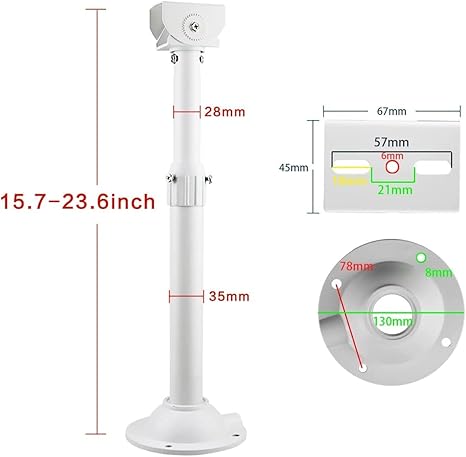 CCTV Bullet & Dome 360 Degree Mount Bracket Indoor Outdoor Extendable Tilt Up to 24 Inch DSLR Camera Projector Ceiling Wall Tabletop Stand