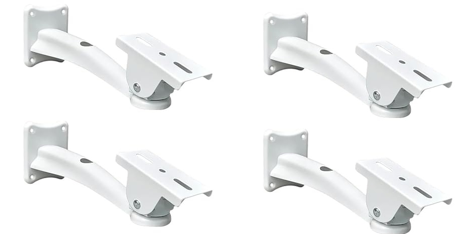 Wall Mounting Bracket Stand for CCTV Security Camera, Length 18 cm / 7 Inch with Adjustable Angle of 90 Degree, Indoor/Outdoor use (Pack of 4 Set)