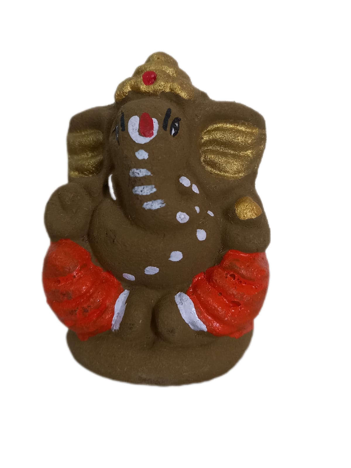 Eco-Friendly Ganpati Idol for Office Table & Car Dashboard Cow Dung - FREE SHIPPING-6*6*7 cm