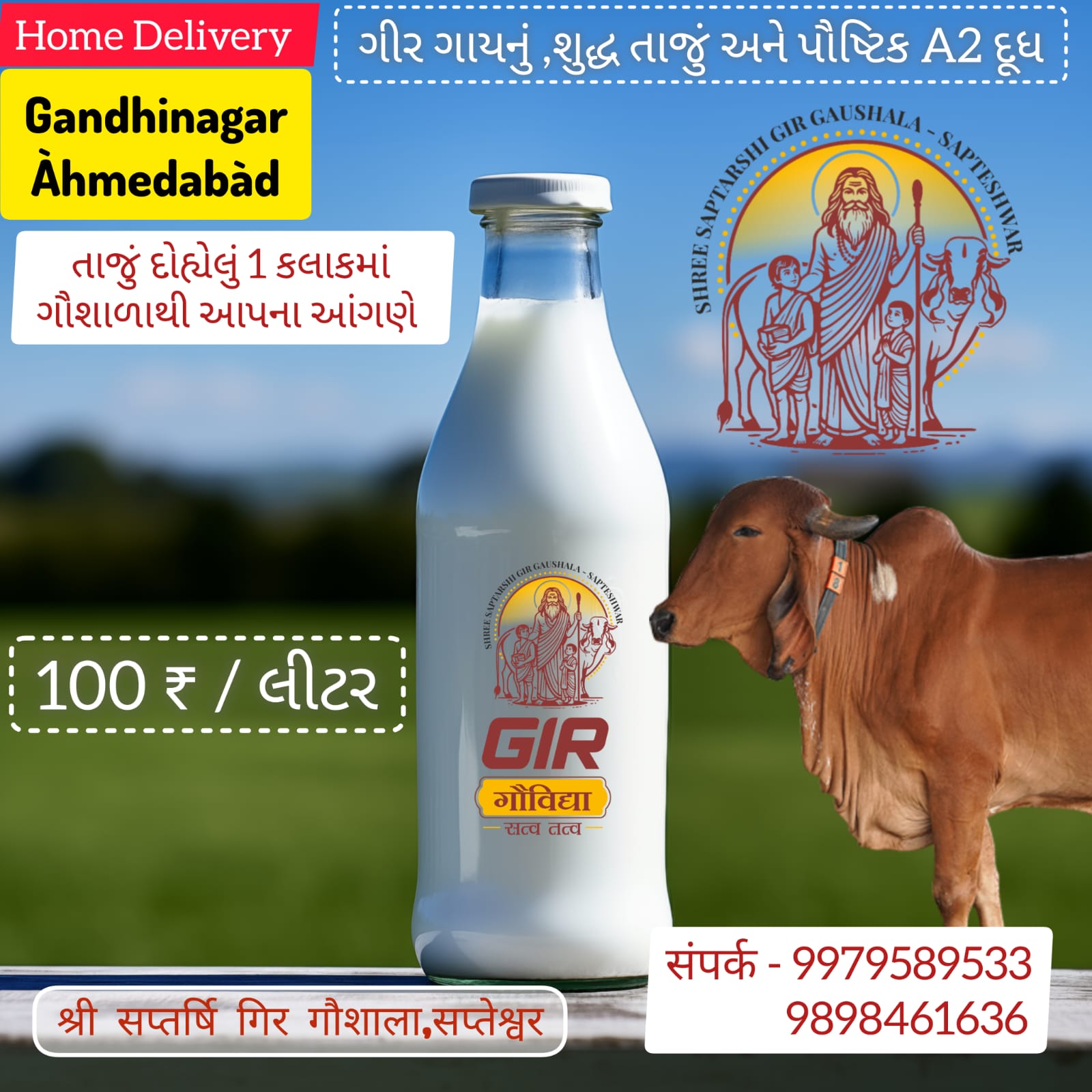 100% Pure Gir Cow A2 Milk – Rich in Nutrition
