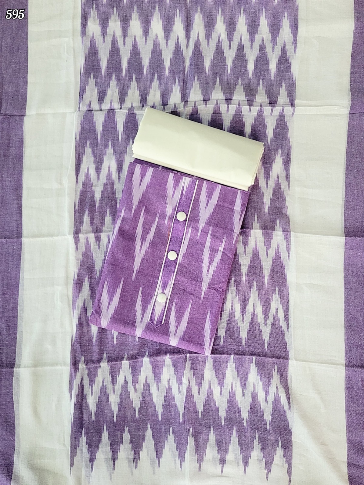 Violet Ikkat Dress Material