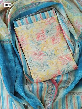 Tissue Tree Printed Dress Materials With Printed Bottom&Dupatta