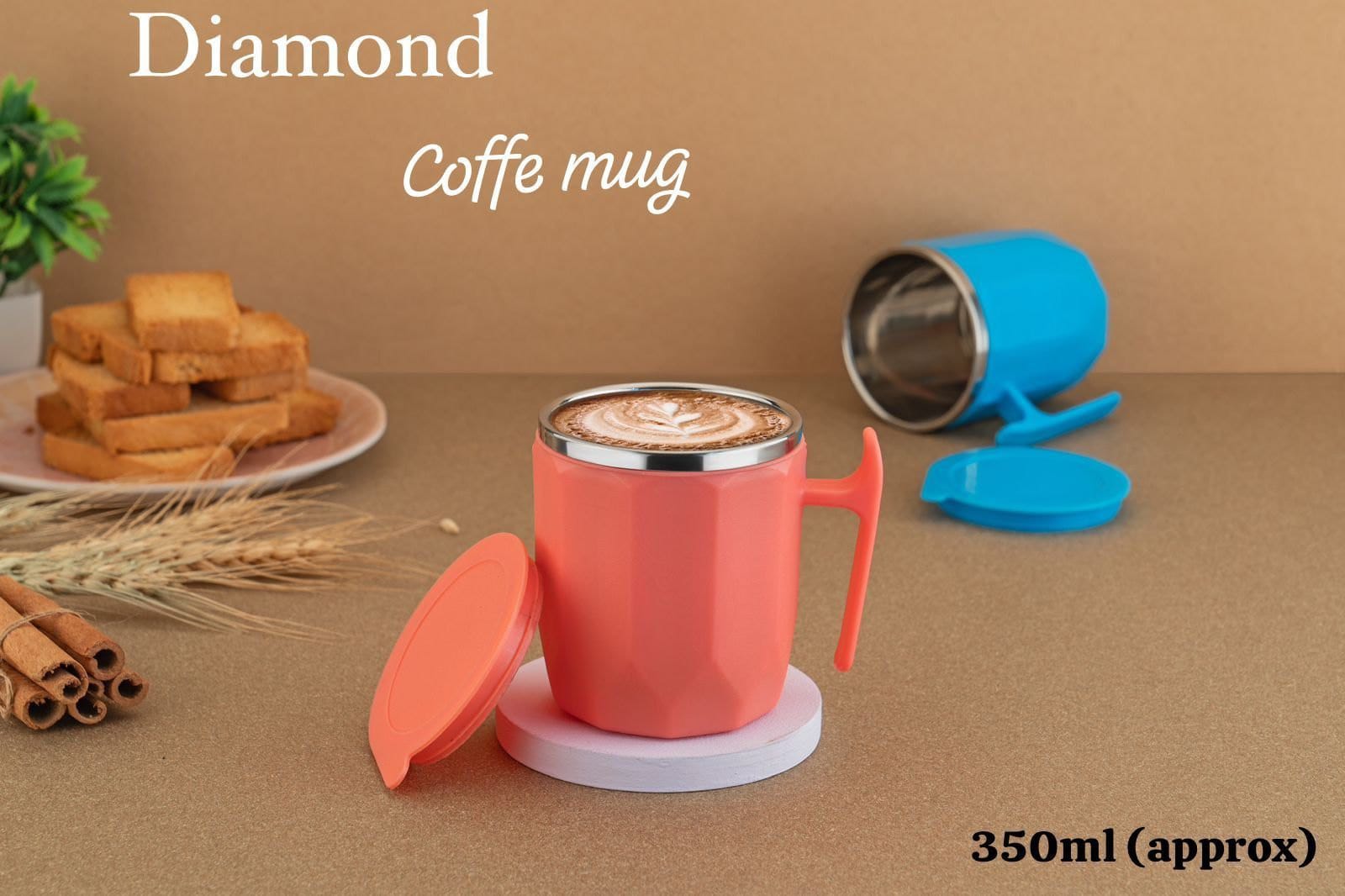 Diamond Shaped Steel Mug - A0011 (HTP)