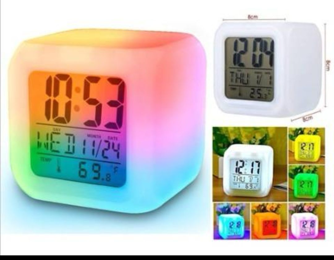 LED Light Changing Desktop Clock - KD927