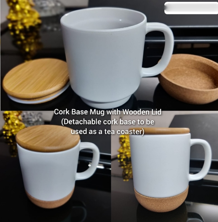 Ceramic Mug With Wooden Base & Lid- PS15
