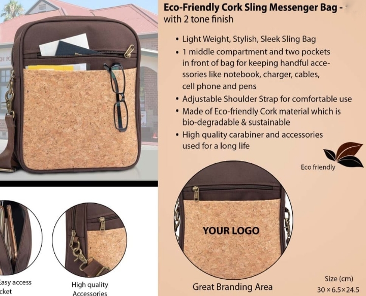Eco Friendly Cork Sling Bag - 009