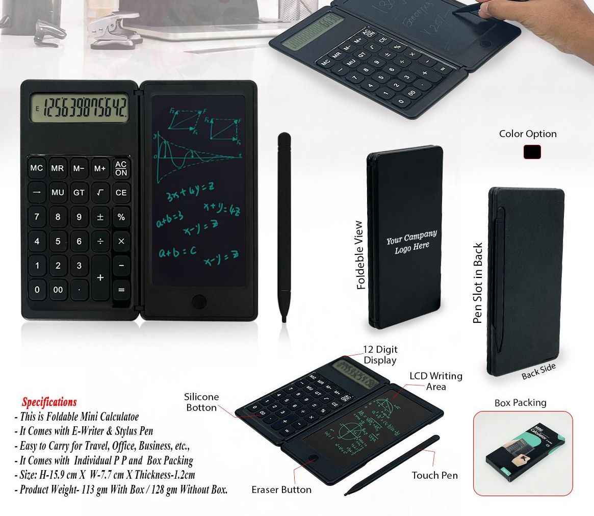 <p>Foldable Calculator With E-Writer &amp; Stylus&nbsp;</p>