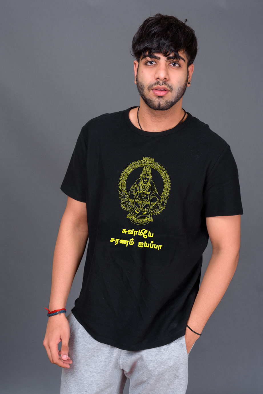 TRADITIONAL LORD AYYAPPA T-SHIRT - REGULAR FIT 100% COTTON BIOWASHED FABRIC