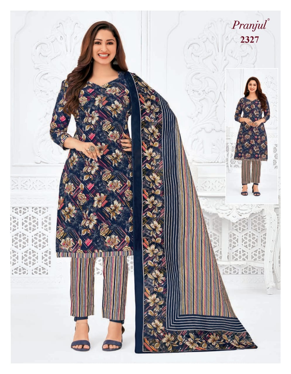 17268932316528Priyanka Vol 23 Pranjul Cotton Dress Material 4