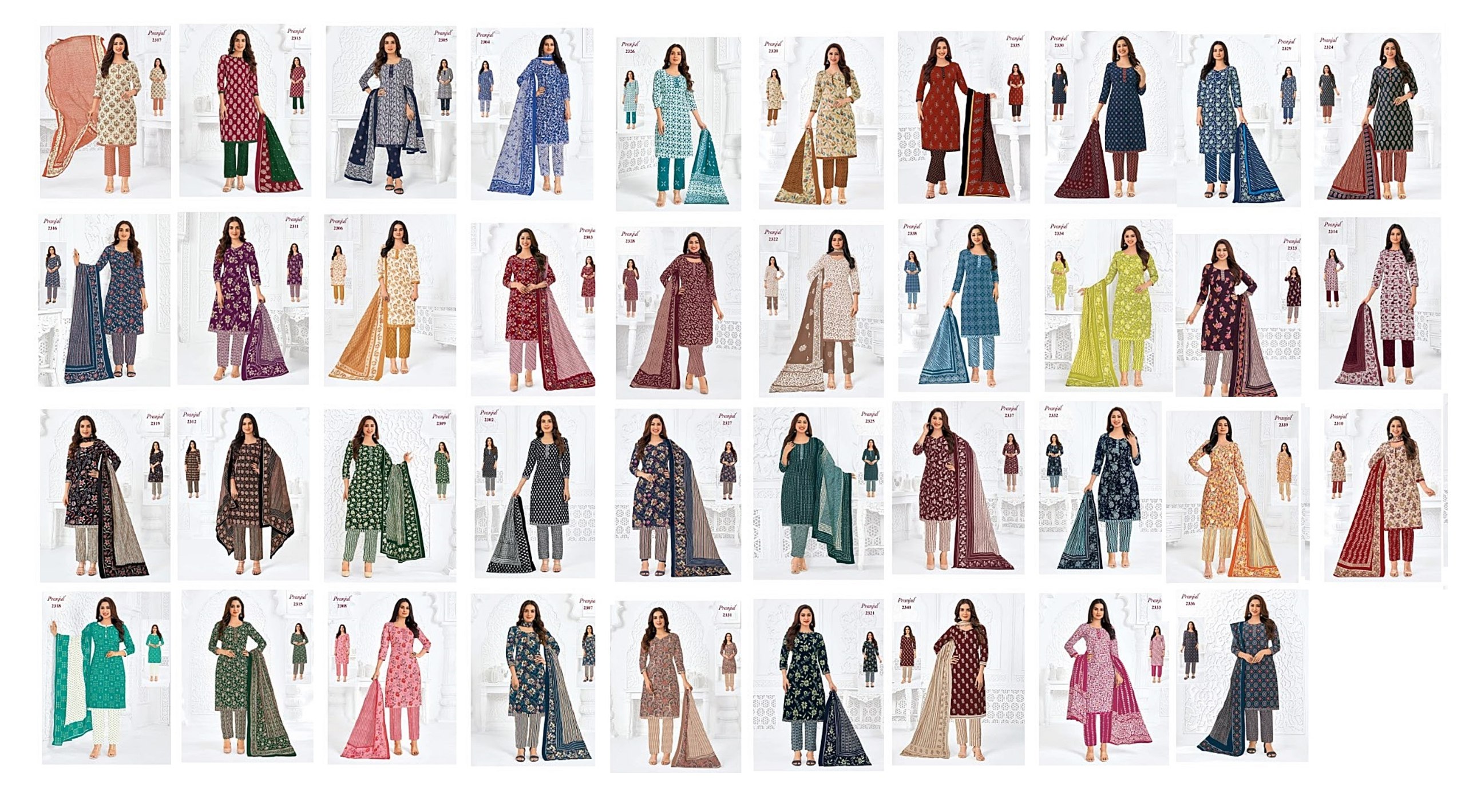 17268932316991Priyanka Vol 23 Pranjul Cotton Dress Material 1
