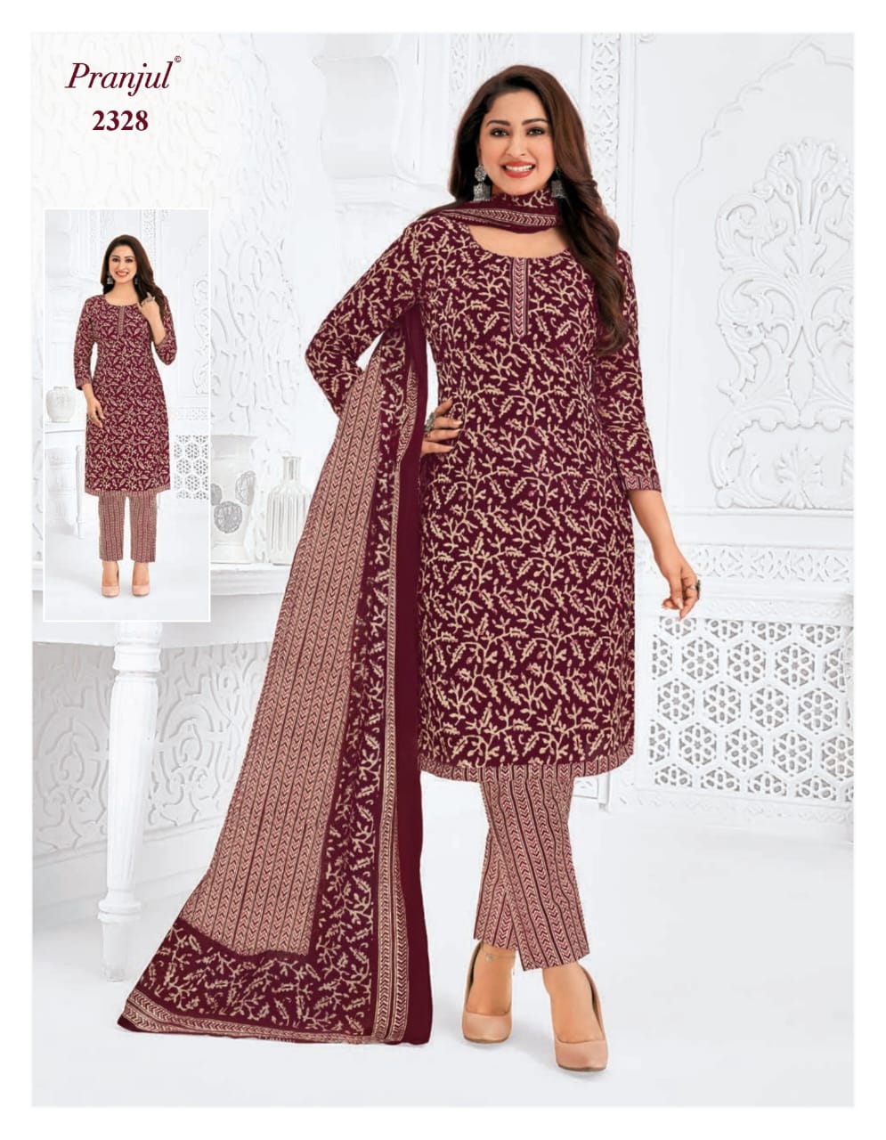 17268932329491Priyanka Vol 23 Pranjul Cotton Dress Material 5