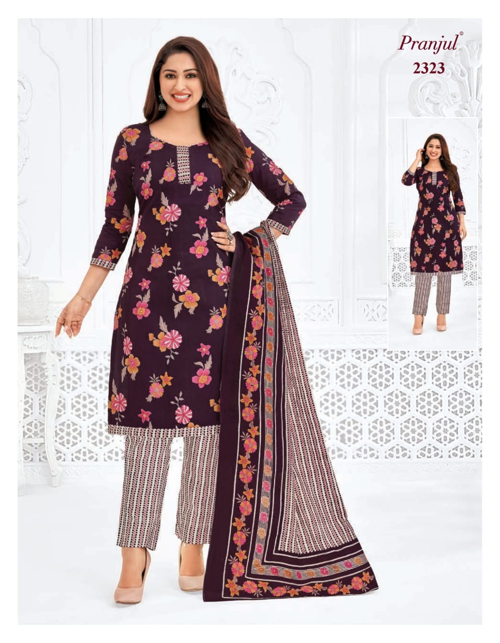 17268932329562Priyanka Vol 23 Pranjul Cotton Dress Material 7