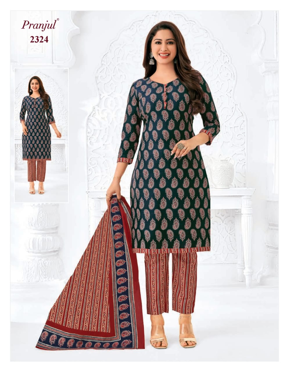 17268932342083Priyanka Vol 23 Pranjul Cotton Dress Material 12