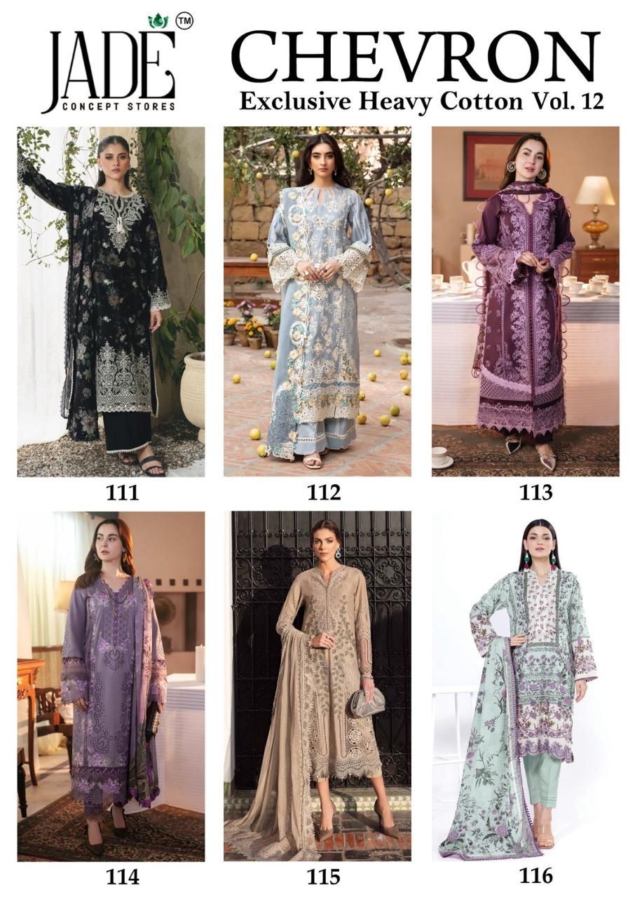 17450564354327Chevron Vol 12 Exclusive Heavy Cotton Jade Karachi Salwar Suits 1