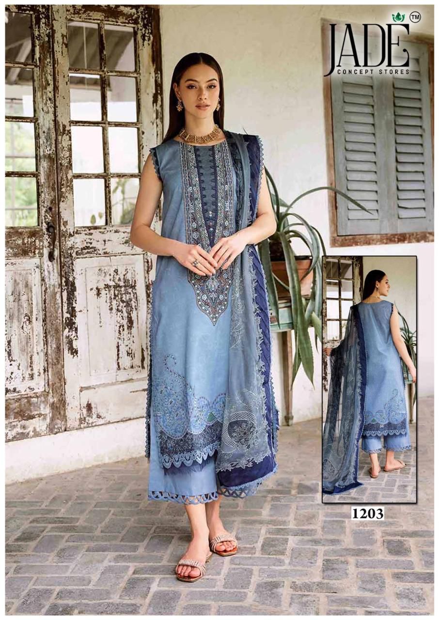 17485100433662Bin Saeed Vol 12 Heavy Cotton Luxury Collection Jade Karachi Salwar Suits 5