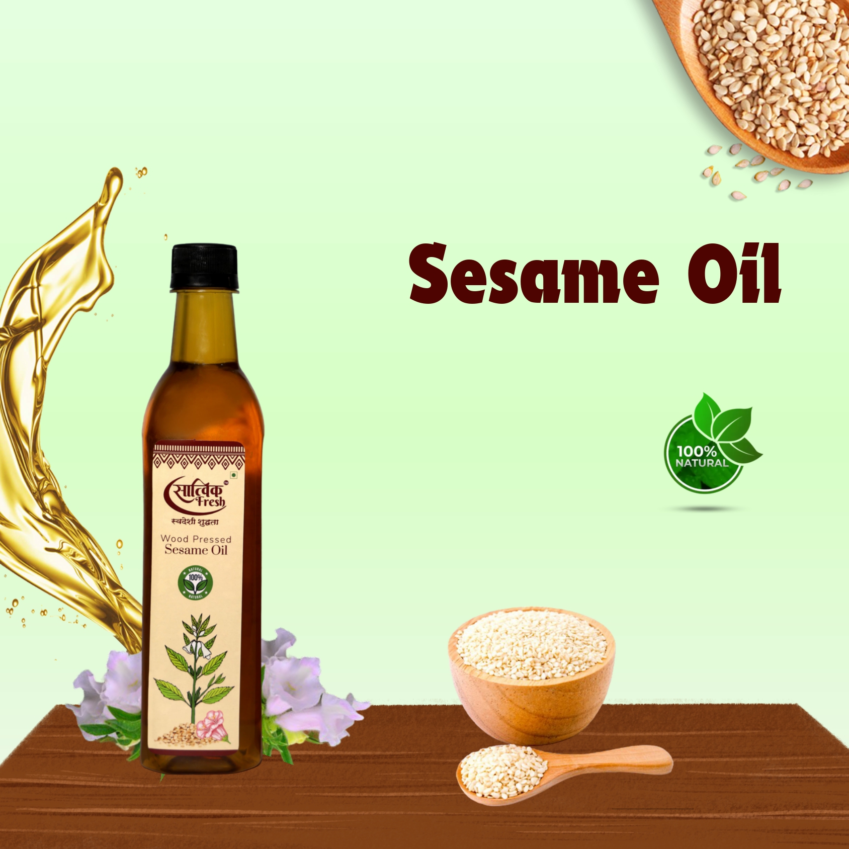 WOOD-PRESSED SESAME OIL 500ML