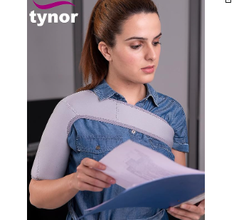 TYNOR | Shoulder Support | Pain Relief |  Injury Recovery | Adjustable & Comfortable | Support Brace for Shoulder Stability | Unisex | Pack of 1 (Grey)