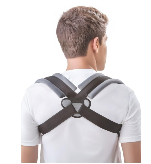 DYNA | Clavicle Correction Belt | Collar-bone Injury | Support | Breathable | Ideal for clavicle fractures| Postural problems | 1 Pc (Grey)