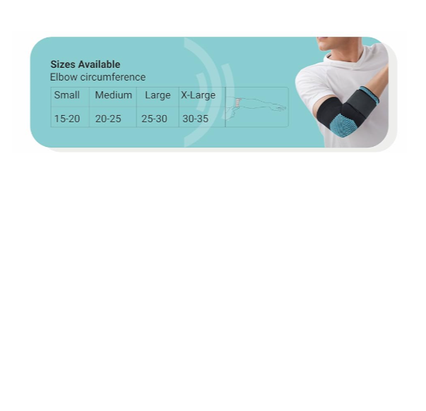 DYNA | Comfort Elbow Binder | Support for Pain Relief & Stabilization | Lightweight & Breathable | Soft and Comfy | 1 Pc (Grey)