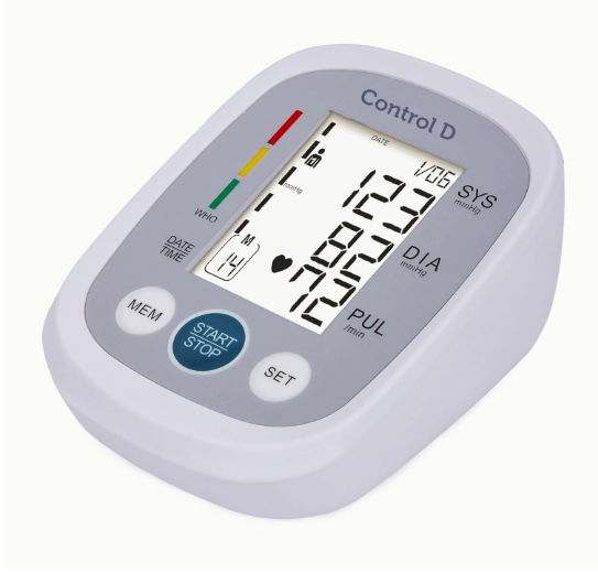 Control D | Homely Smart Automatic Digital Blood Pressure Monitor | Hypertension Indicator | Upper Arm | Portable | BP Machine Power with USB-C Port