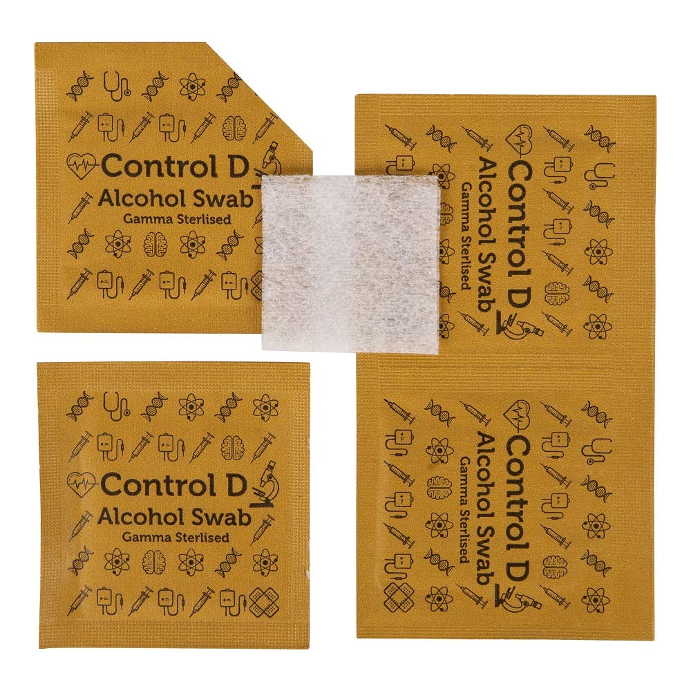 Control D 100 Sterile Alcohol Swabs Antiseptic Prep Wipes Pads