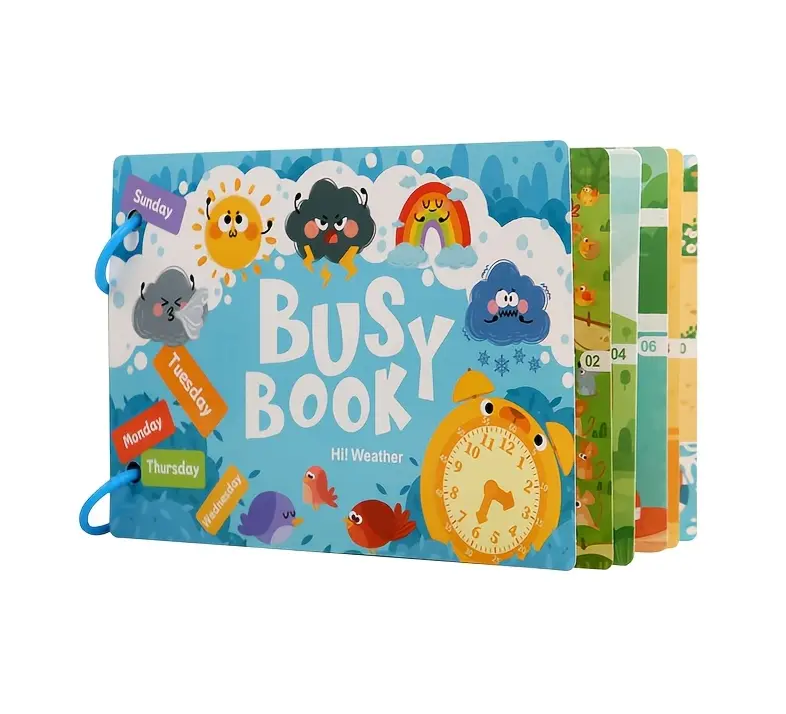 Busy Book for Kids – Weather Learning Activity Book | Montessori Educational Toy | Days, Time & Seasons Early Learning Busy Book (Hi! Weather)