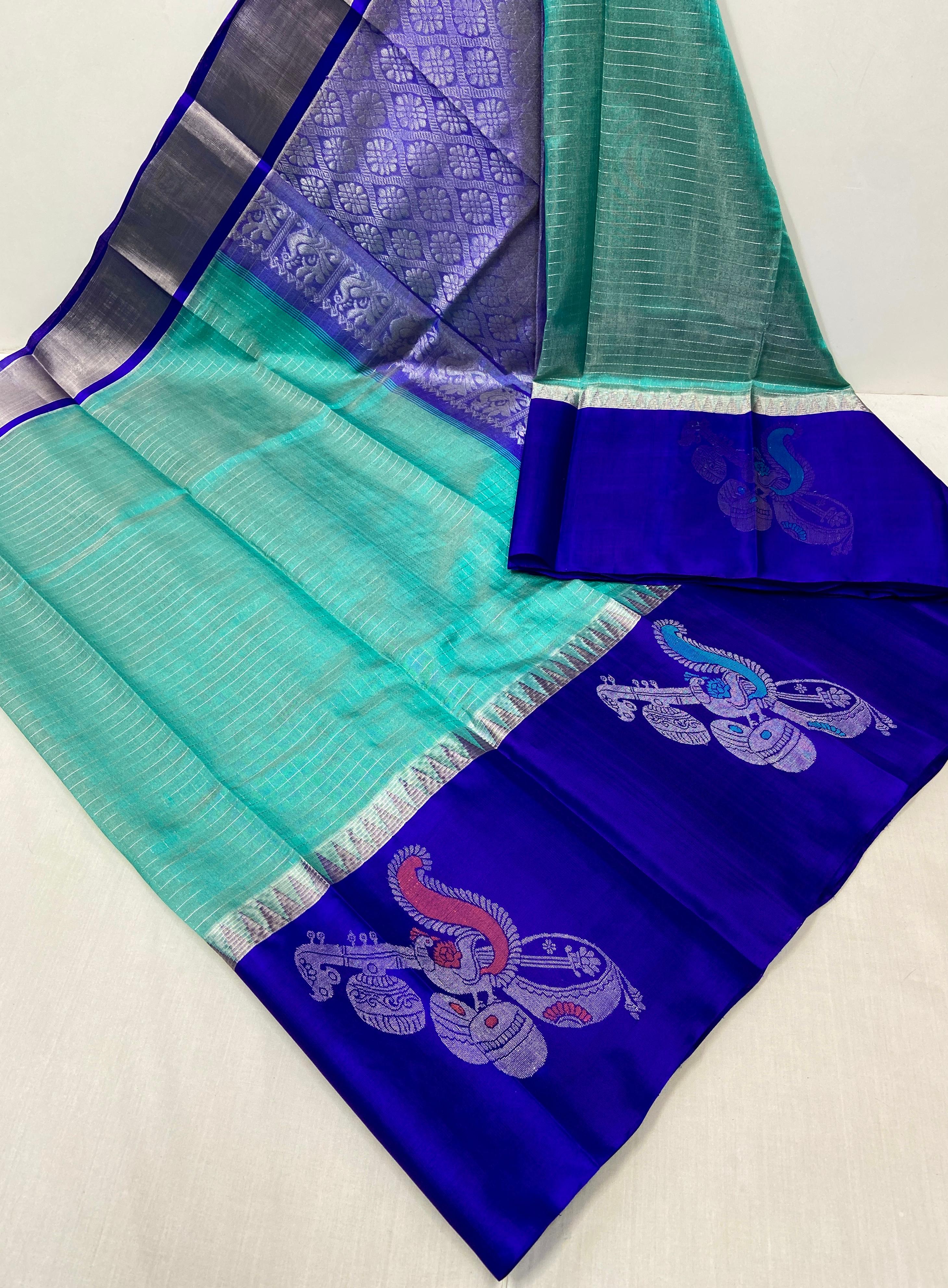 PURE HANDLOOM KUPPADAM TISSUE  PATTU SAREES
