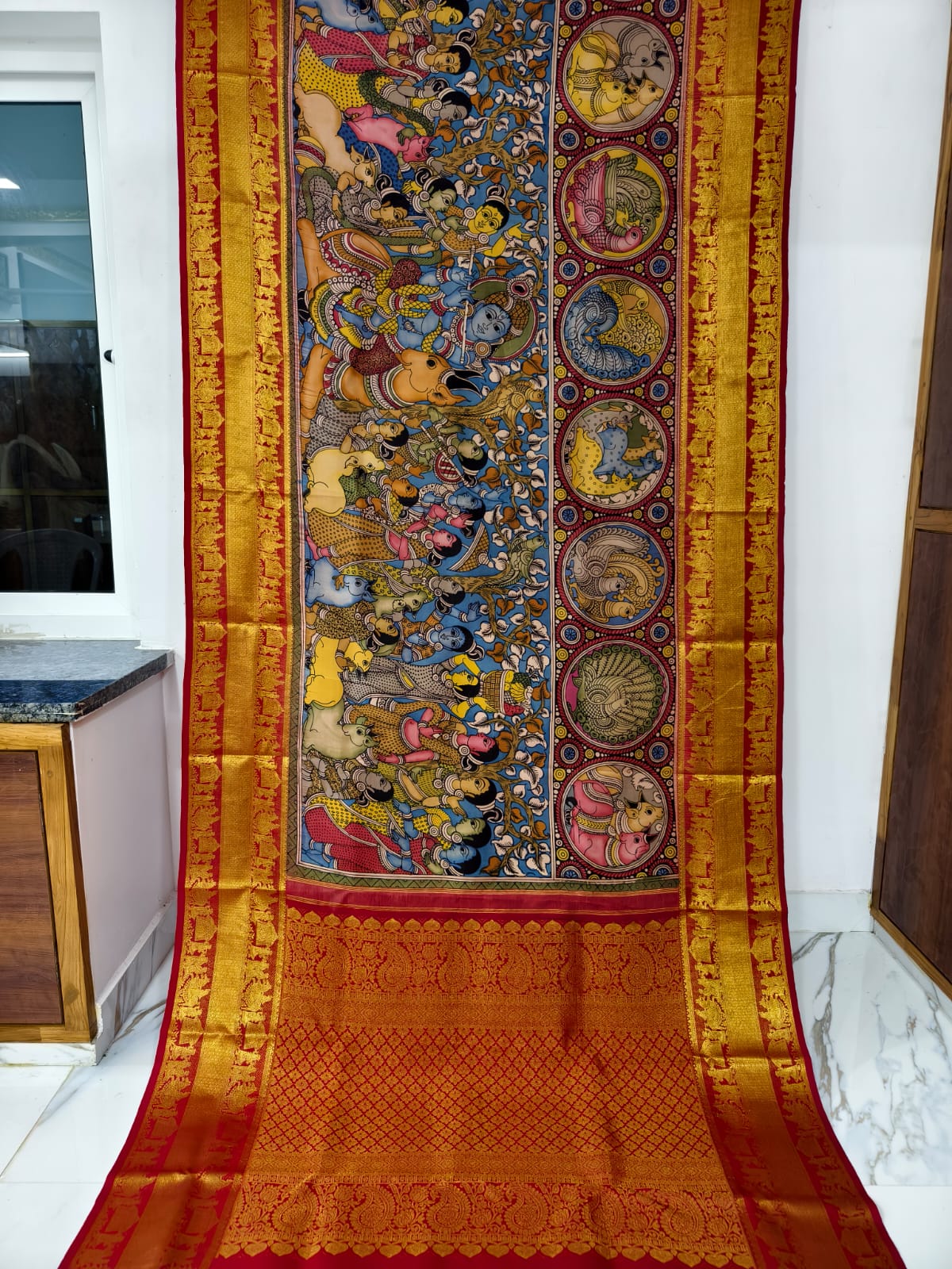 Pen Kalamkari Kanchipuram Sarees