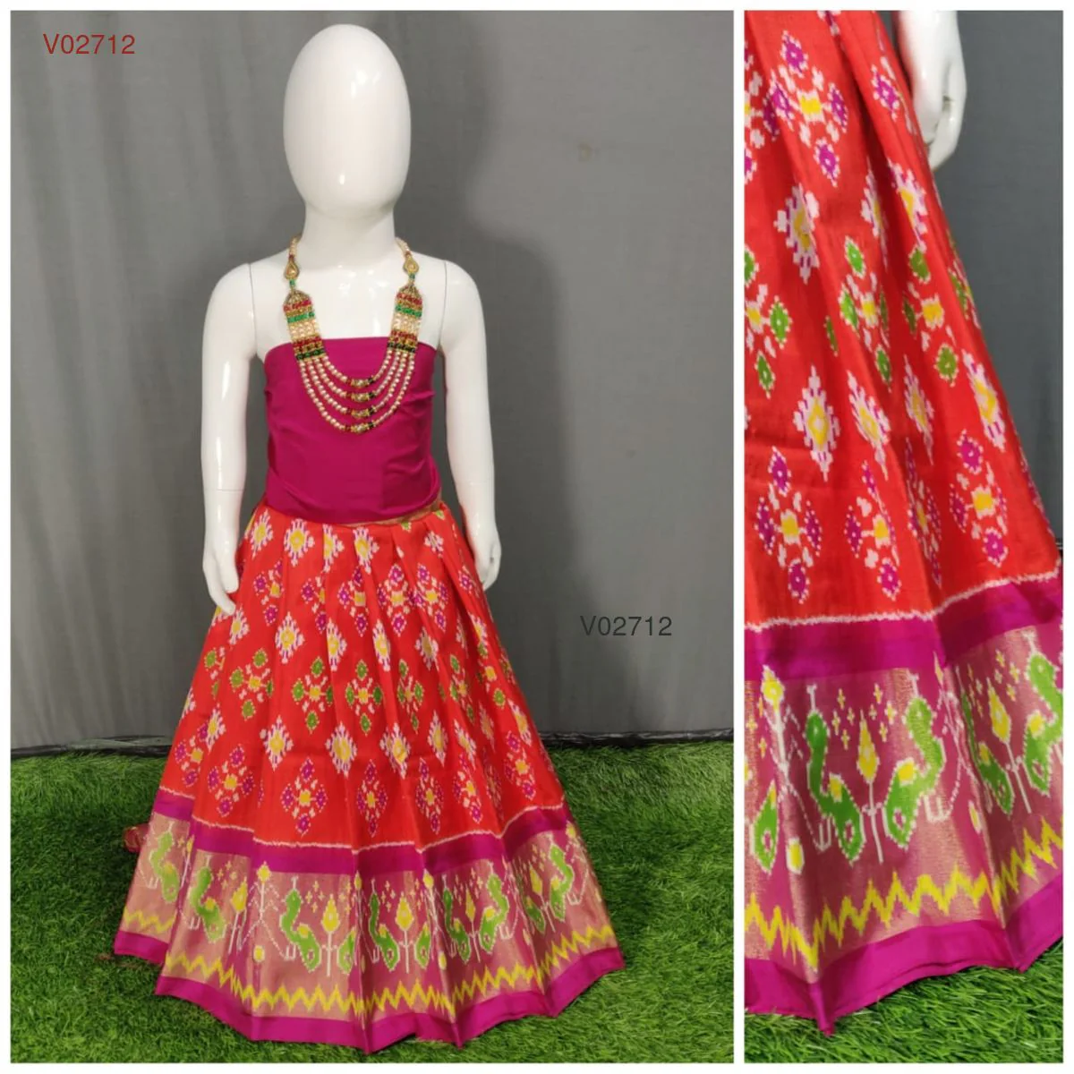 Ikkat Kids Lehengas