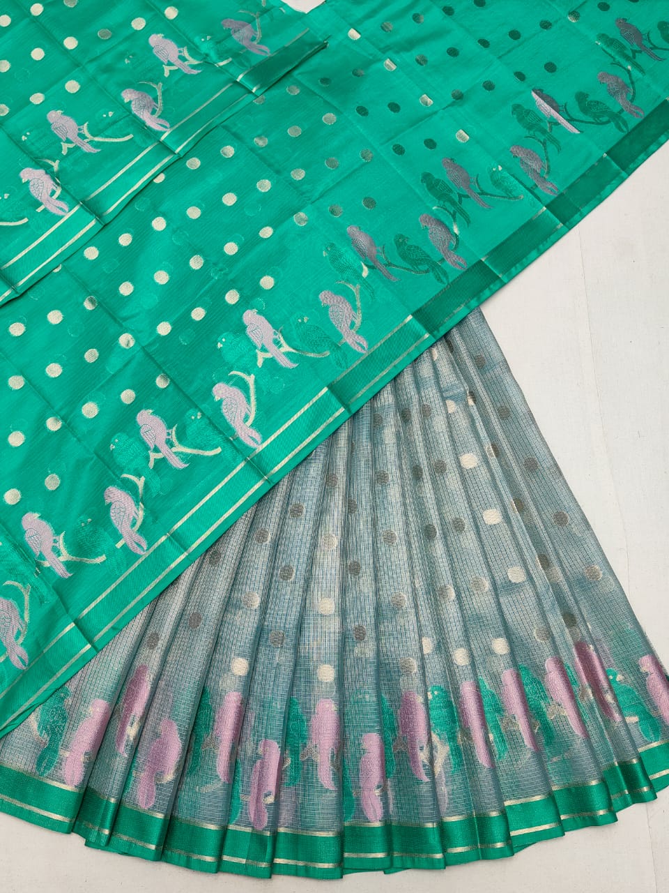 Pure Soft Silk Kota Weaving Half Saree/Lehanga