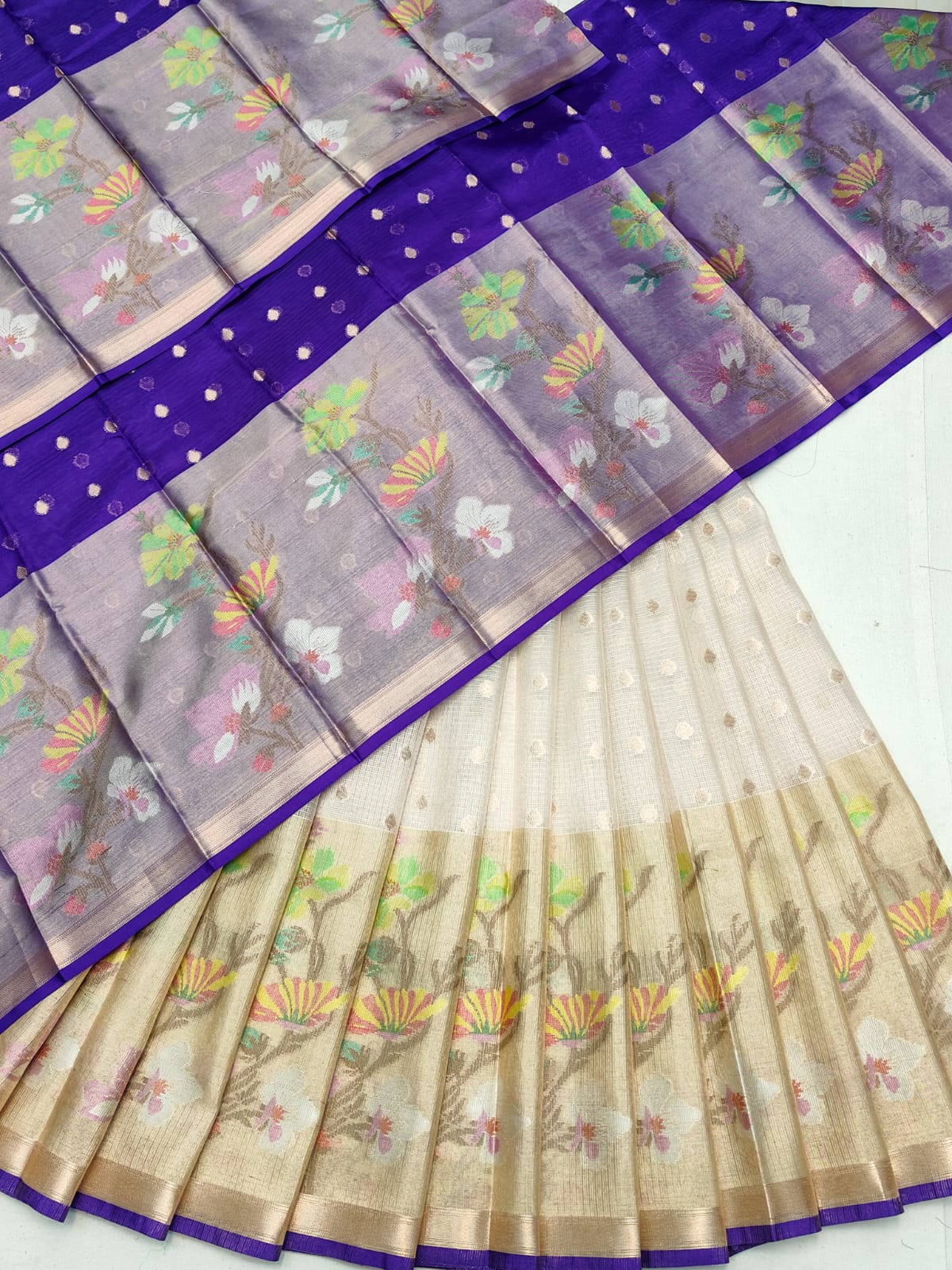 Pure Soft Silk Kota Weaving Half Saree/Lehanga