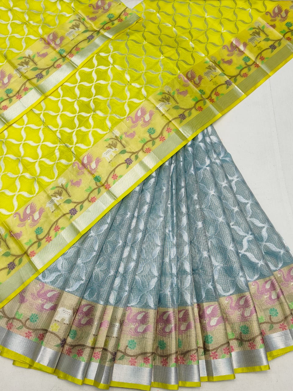 Pure Soft Silk Kota Weaving Half Saree/Lehanga
