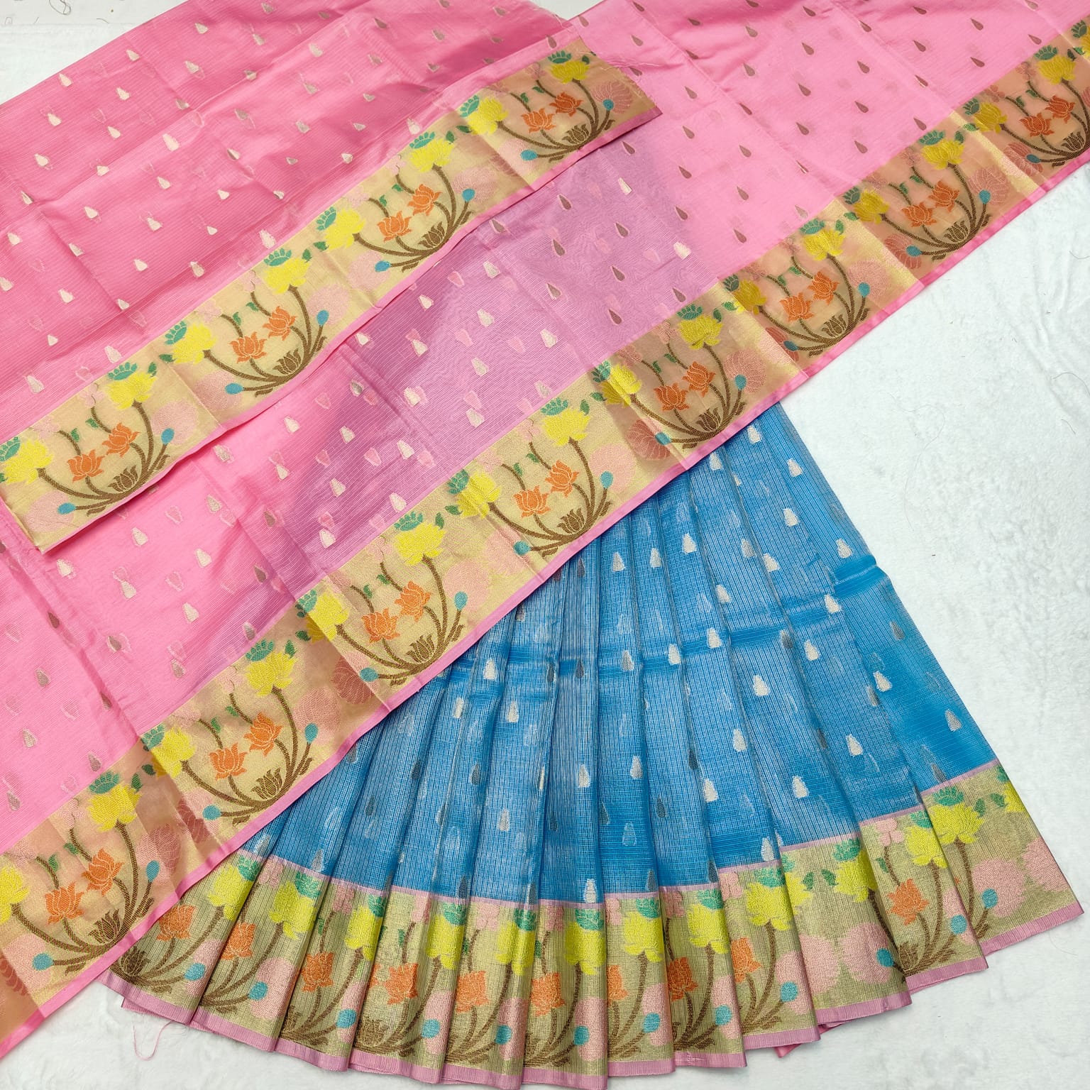 Pure Soft Silk Kota Weaving Half Saree/Lehanga