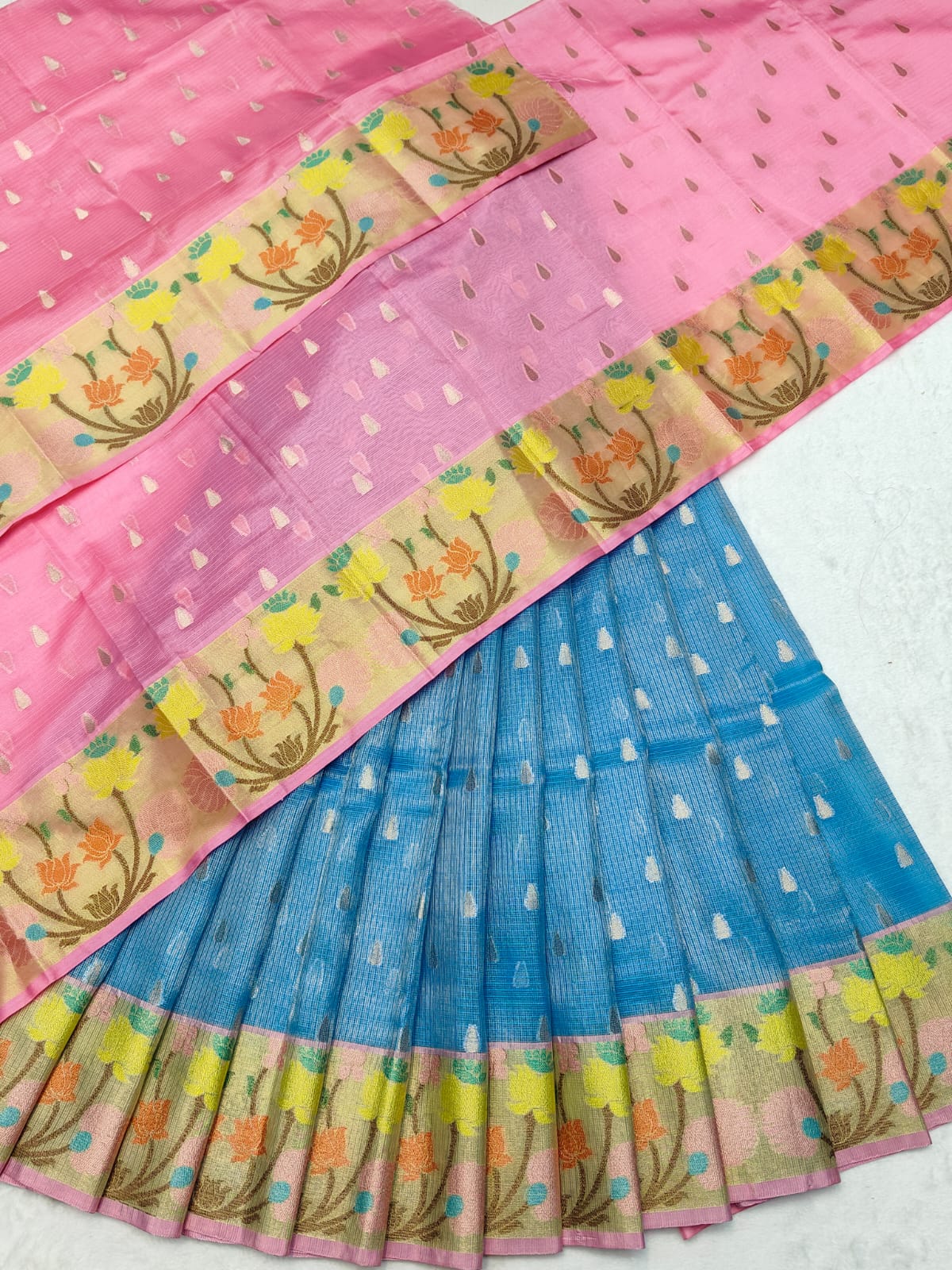 Pure Soft Silk Kota Weaving Half Saree/Lehanga